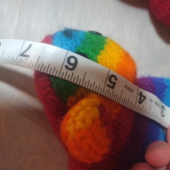 Knitwits sock monkey rainbow gloves 100% wool exterior pride warm size 2-4t - Picture 6 of 12